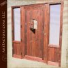 raised grain wood cabin entrance door