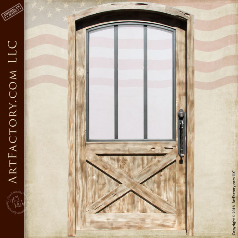 Custom Exterior Door Arched Door Crossbuck Panel Scottsdale Art