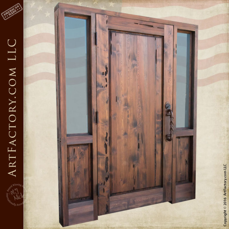 Carved Wood Doors- Majestic Moose Rustic Doors - Scottsdale Art Factory.