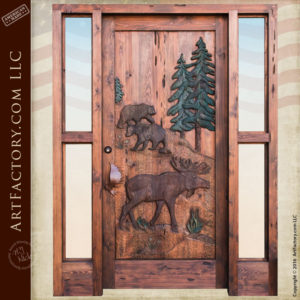 Custom Hand Carved Wildlife Door