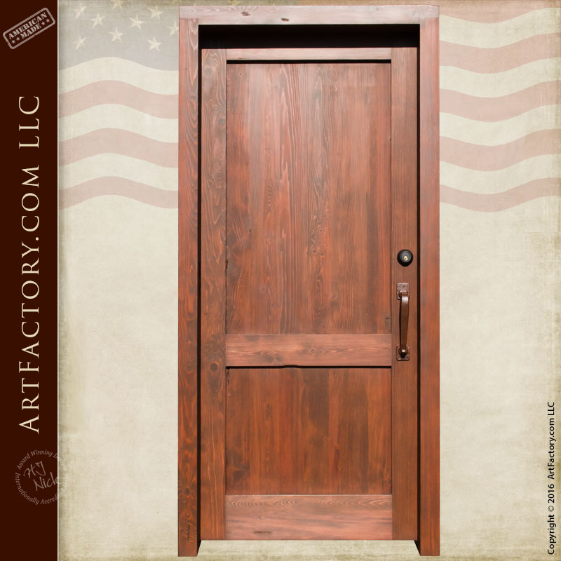 Two Panel Custom Entrance Door: Solid Wood With Iron Hardware (800 x 800 Pixel)