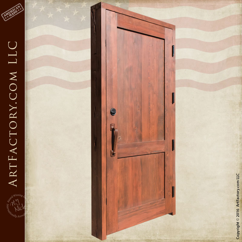 Two Panel Custom Entrance Door: Solid Wood With Iron Hardware (800 x 800 Pixel)