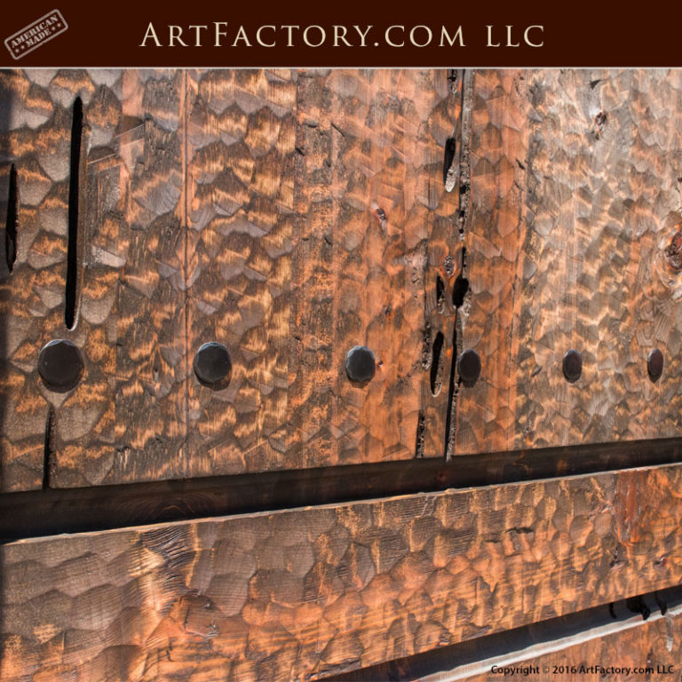 Arched Custom Front Doors with Sidelights Hand Chiseled Scottsdale