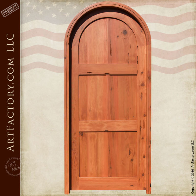 Classic Three Panel Door - Solid Arched Castle Doors