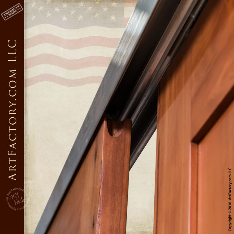 Custom Solid Wood Sliding Doors Rustic Style Double Doors