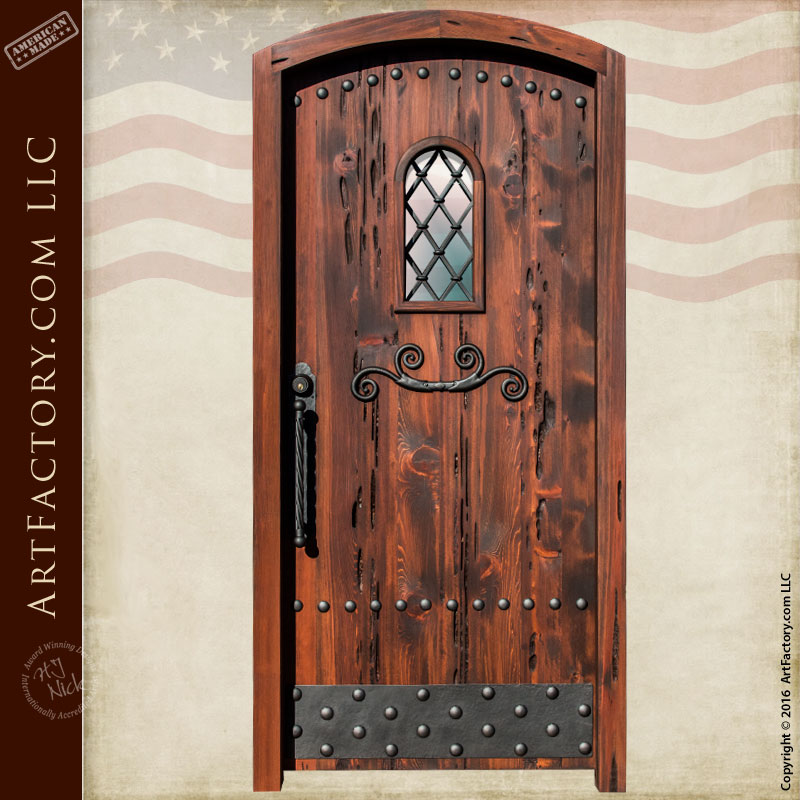 Arched Custom Door With Glass Window - Wood Entry Doors (600 x 600 Pixel)