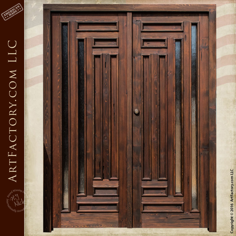 Handmade Exterior Double Doors: Custom Glass Panel Inserts (600 x 600 Pixel)