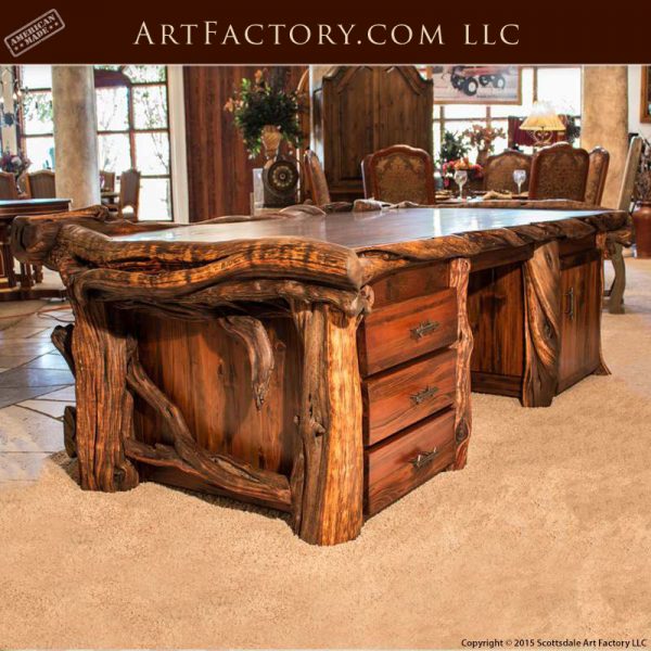custom log style executive desk