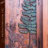 deer theme hand carved wood door