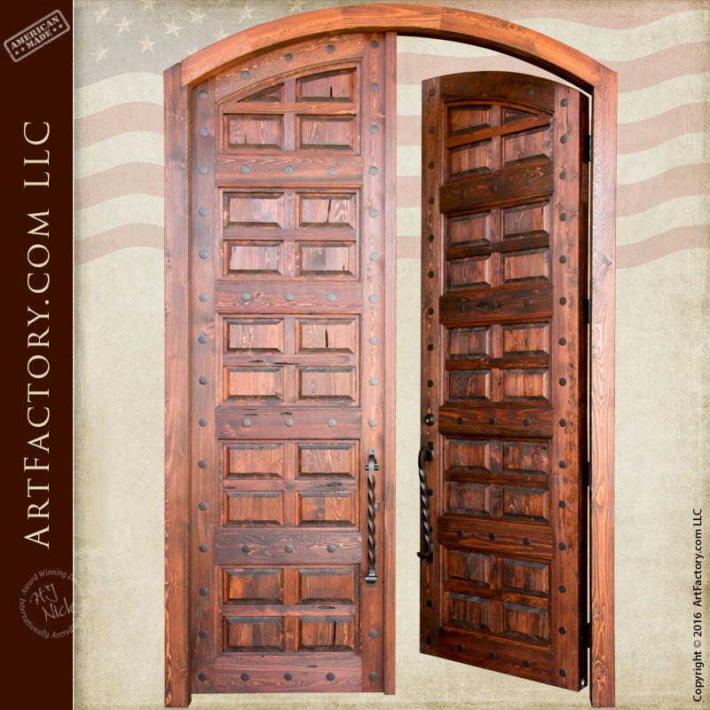 wood panel entrance doors