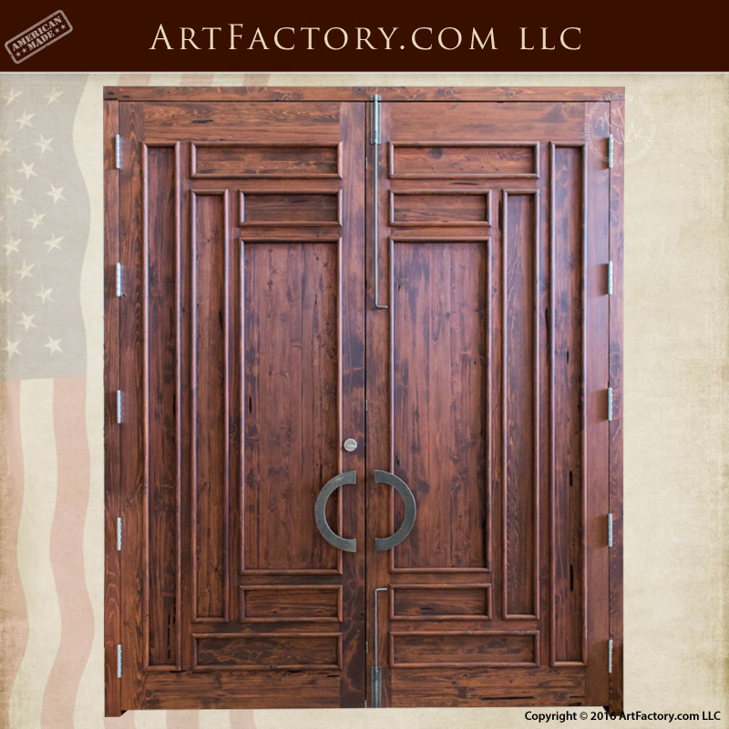 Slim Panel Craftsman Door - Solid Wood - Iron Hardware (600 x 600 Pixel)