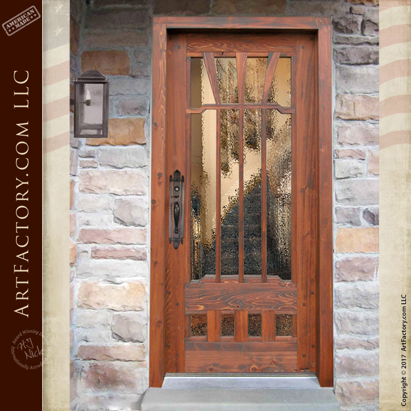 textured glass craftsman door