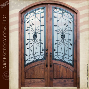 custom eyebrow arched double doors