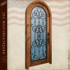 arched wood iron glass entry door