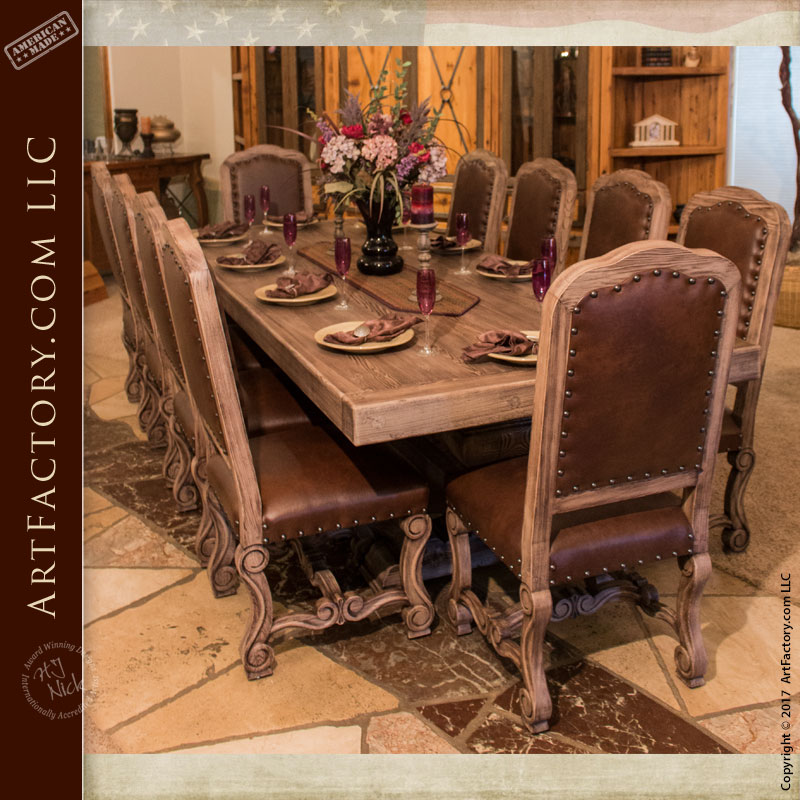 Fine Art Dining Room Tables Chairs Stools, Hand Carved Dining Room Table