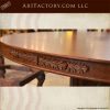 hand carved solid cherry round dining table