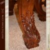 hand carved solid cherry round dining table