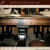 rustic hand carved lodge table