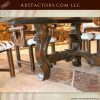 rustic hand carved lodge table