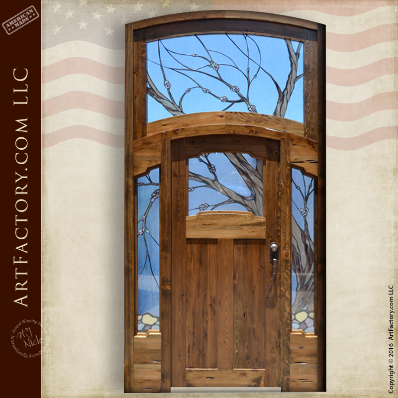 Cherry Door Stained With American Walnut Stain Wood - Doors by Decora