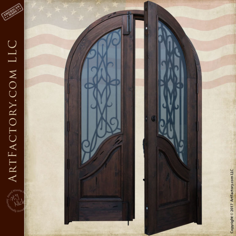 Elegant Arched Entry Door Hand Iron Security