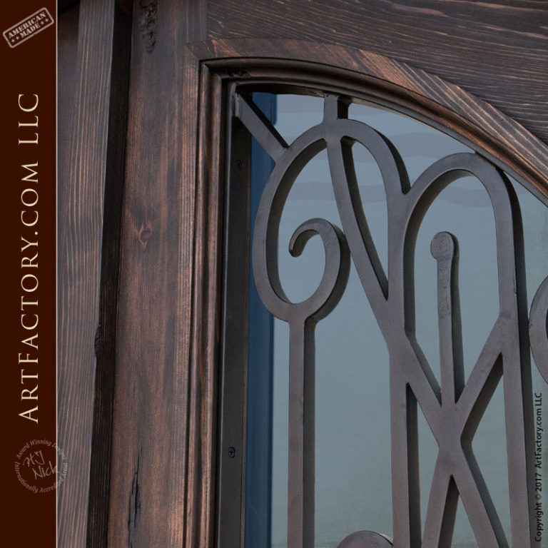 Elegant Arched Entry Door Hand Iron Security