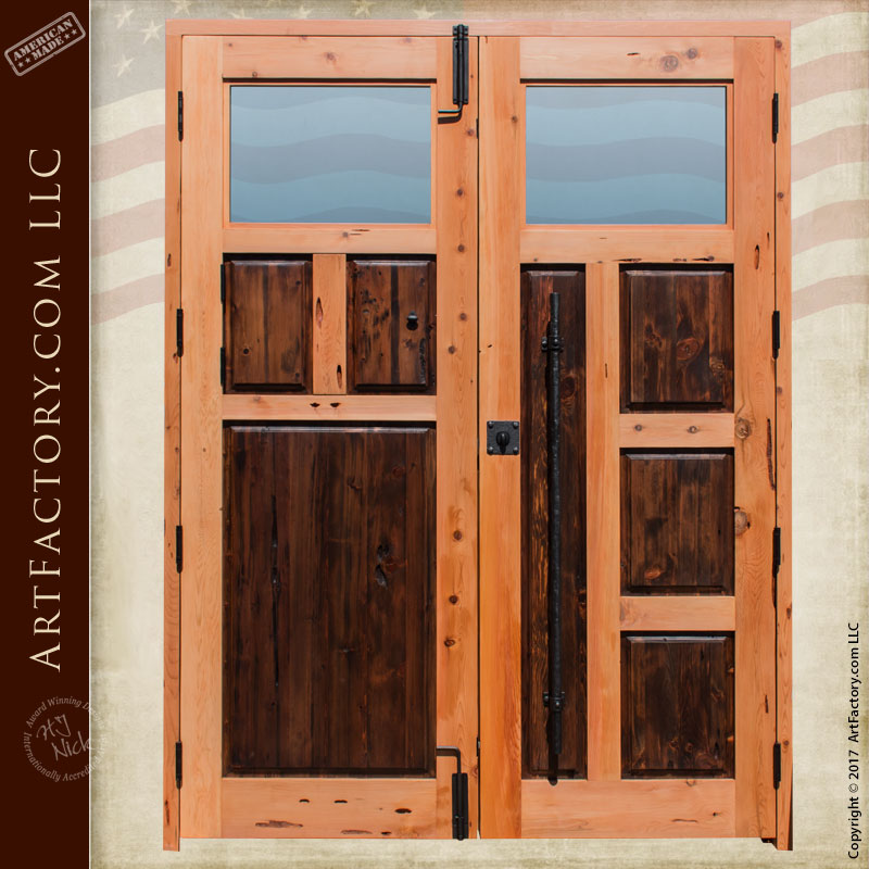 Custom Contemporary Double Doors: Handcrafted Fine Art Design