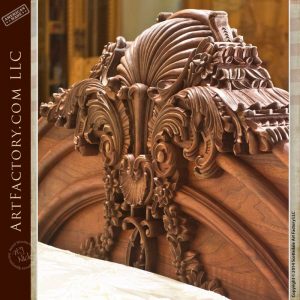 hand carved walnut bed