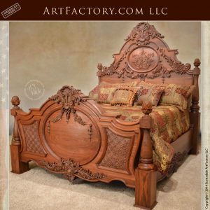 hand carved walnut bed