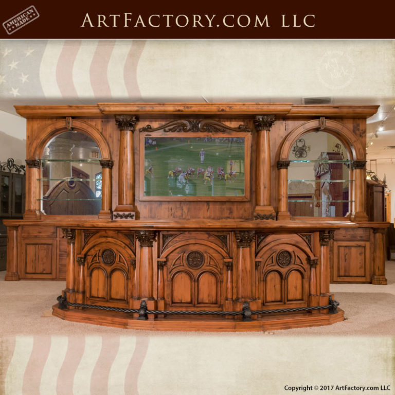 Old West Saloon Bar Modern Western Hand Carved Wood Bar