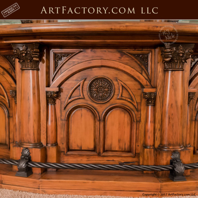 Old West Saloon Bar Modern Western Hand Carved Wood Bar