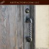 Wooden Arched Custom Entrance Door Wrought Iron Speakeasy Grill
