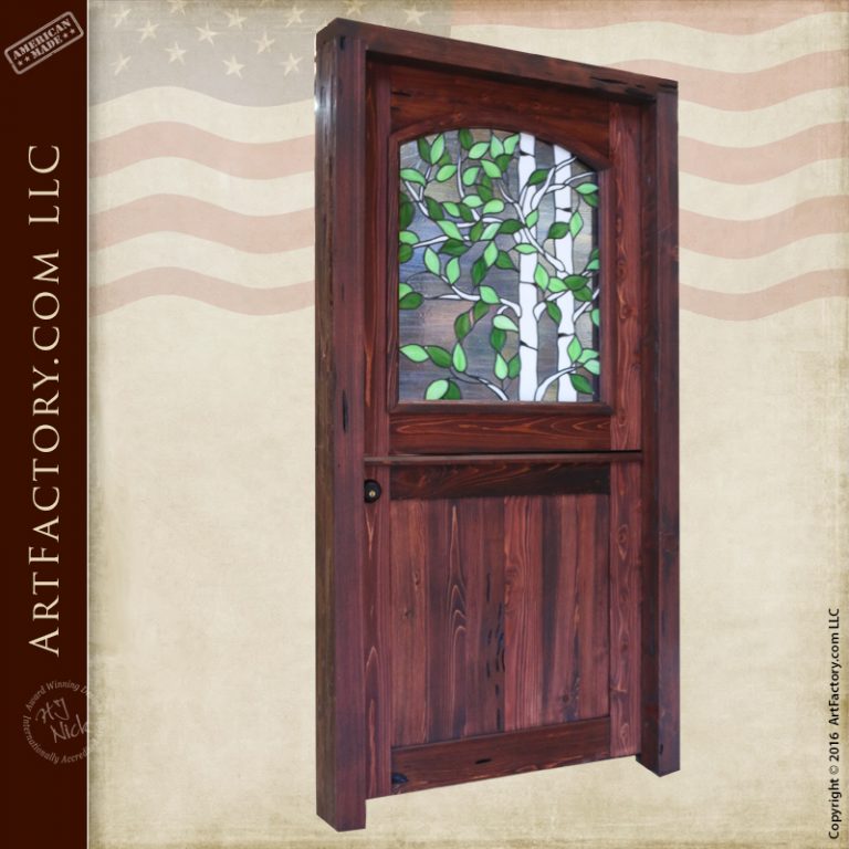 Stained Glass Dutch Door Custom Aspen Tree Fine Art Window