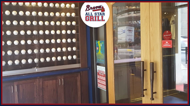 Atlanta Braves baseball bat door pulls