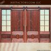 Custom Sliding Wood Doors With 8 Panel Glass Sidelights