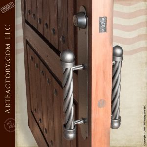 arched grand entrance door with ball and twist door pull