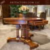 Cherry Wood Foyer Table: Solid Wood, 24KT Gold Leaf Gilded