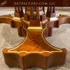 Cherry Wood Foyer Table: Solid Wood, 24KT Gold Leaf Gilded