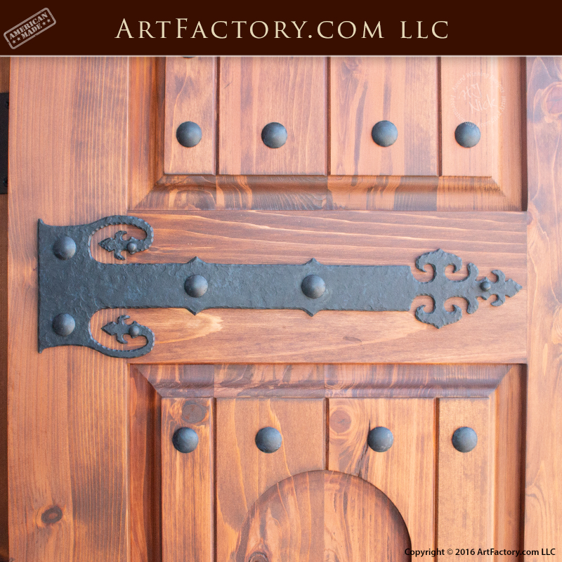 Medieval Style Strap Hinges: Blacksmith Hand Forged Wrought Iron