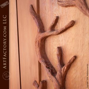 oak tree carved double doors