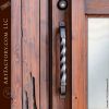Candlewood Lake inspired door with wrought iron spiral door pull