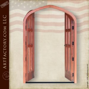 semi arched double glass panel doors