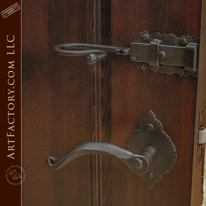 hand carved mirrored safe room door