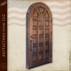 arched multi-panel wood door