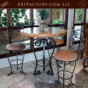 Hand Forged Bistro Table Custom Matching Bar Stools