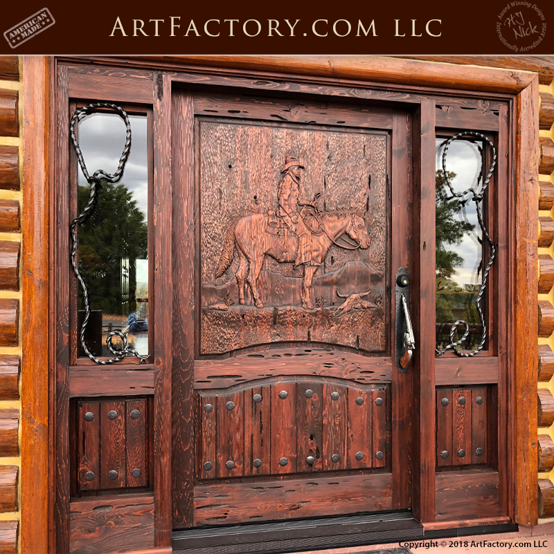 western hand carved door