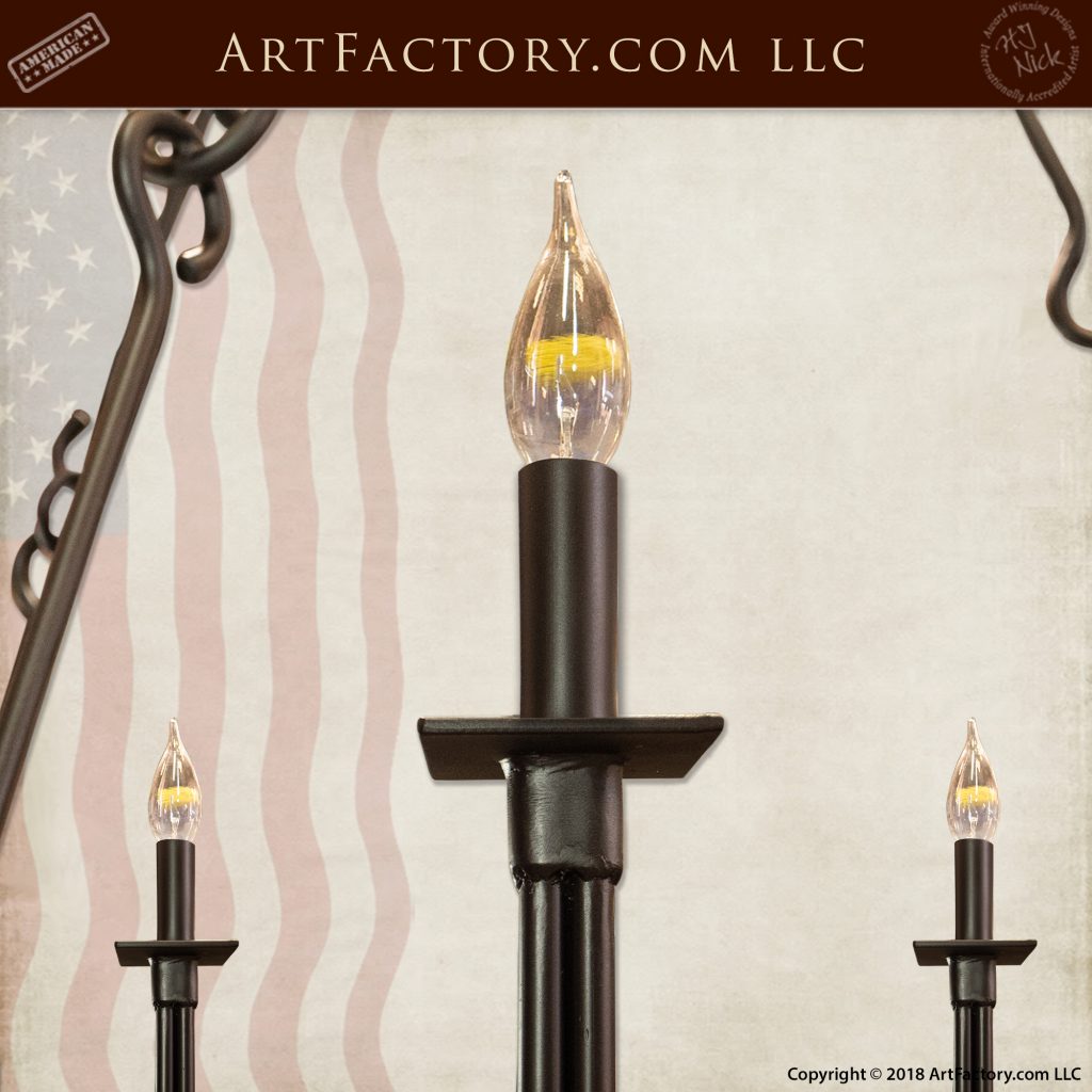 Custom Gothic Candle Chandelier Hand By Master Blacksmiths
