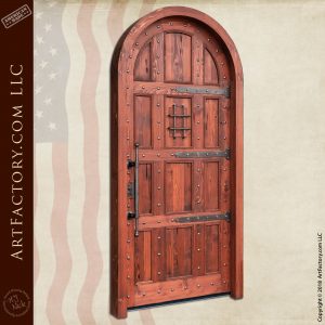 Custom Arched Fortress Door: Speakeasy With Hand Forged Hardware