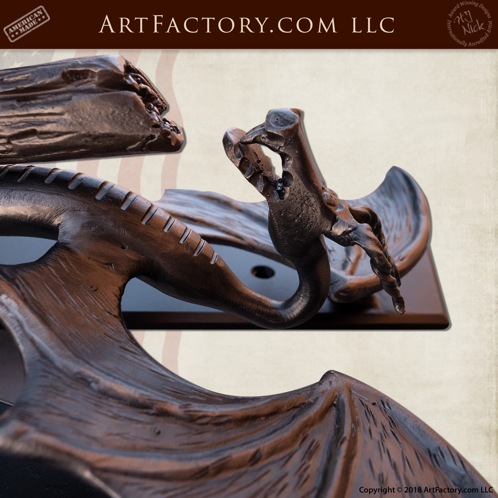 Custom Dragon Door Knocker: Blacksmith Hand Forged Fine Art Hardware