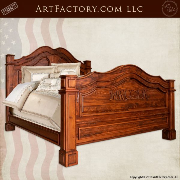 Hand Carved Personalized Bed